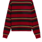 Cashmere Pullover Cropped Stripe Rugby in Ruby Combo