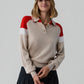 Pullover Alpine Collegiate Polo in Sandstone Combo