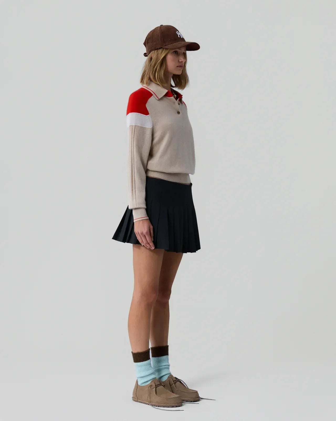 Pullover Alpine Collegiate Polo in Sandstone Combo