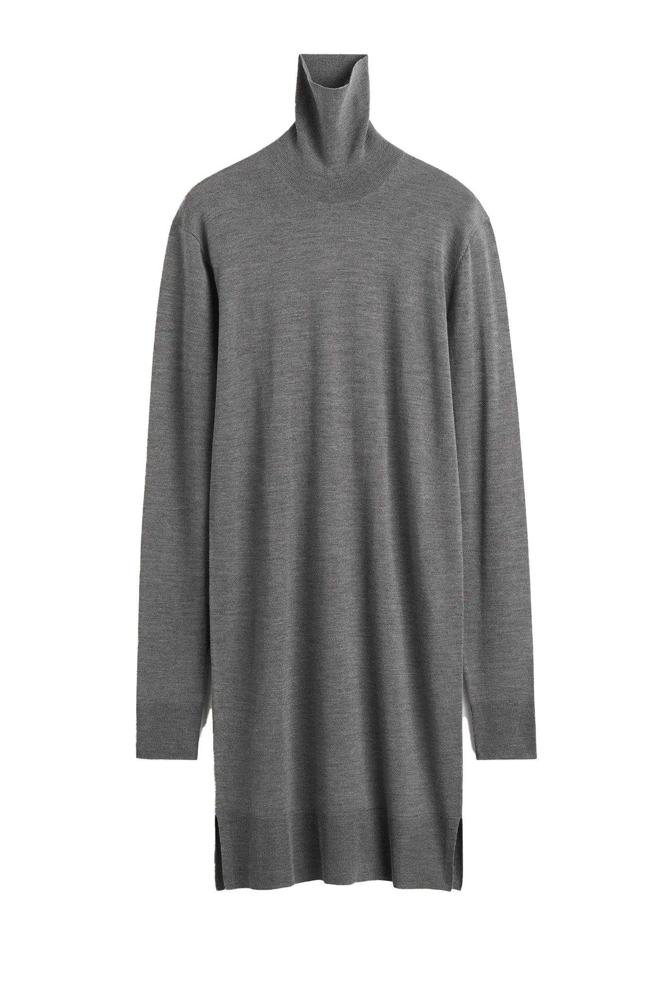 Strickkleid Turtleneck in MId Grey Melange