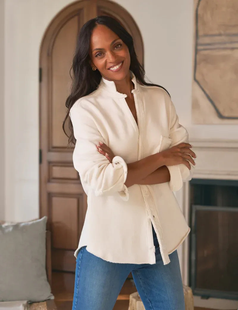 Shirt Eileen Relaxed Button Up in Vintage White