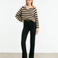 Cashmere Sweater Raelynn in Parchment/Black Stripe