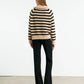 Cashmere Sweater Raelynn in Parchment/Black Stripe