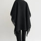 Poncho Fringe in Black