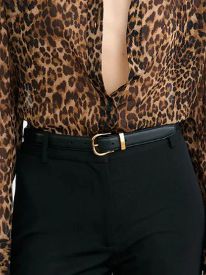 Bluse Gaia Slim in Vintage Leopard Print
