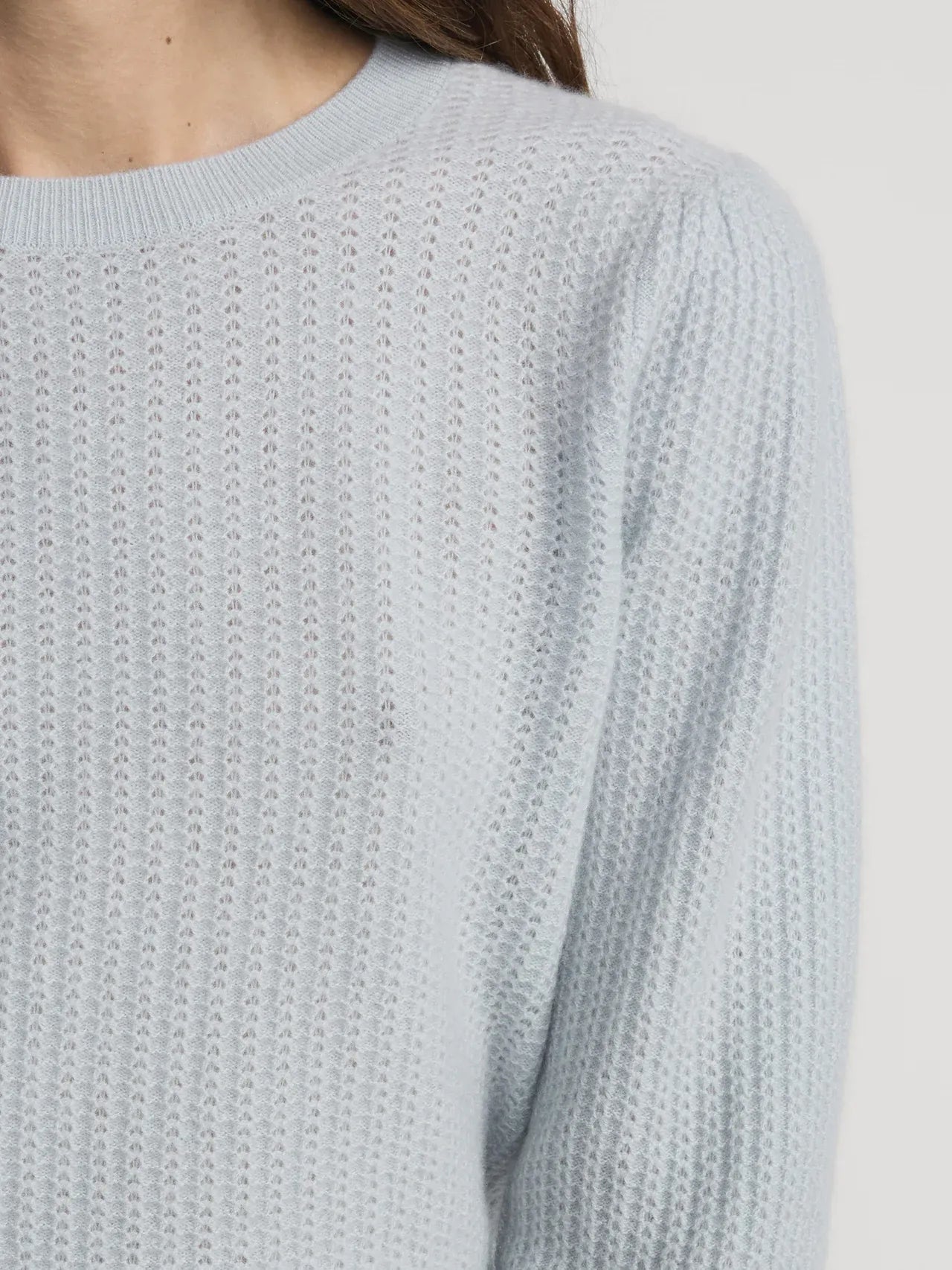 Pullover The Chain Pointelle LS in Sky Blue