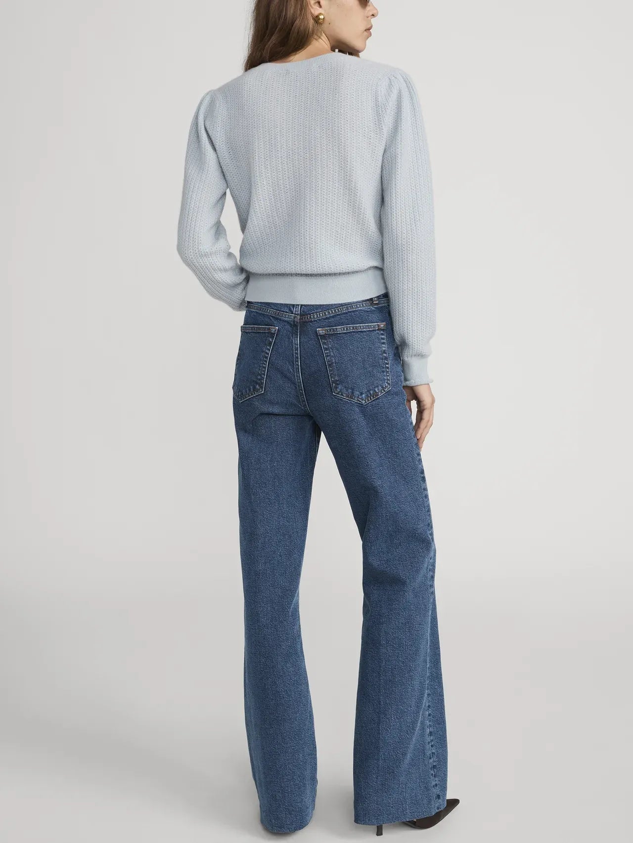 Pullover The Chain Pointelle LS in Sky Blue