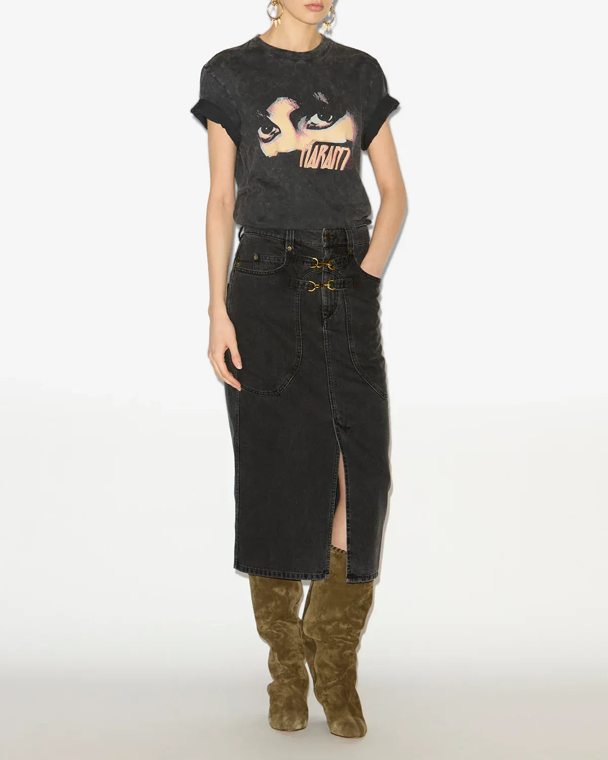 T-Shirt Zoeline in Faded Black