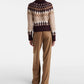 Cardigan Christina Fairisle in Raisin Multi