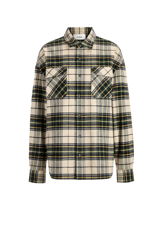 Shirt Nolan in Creme/Green