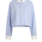 Bluse St.Germain cropped in Blue/White