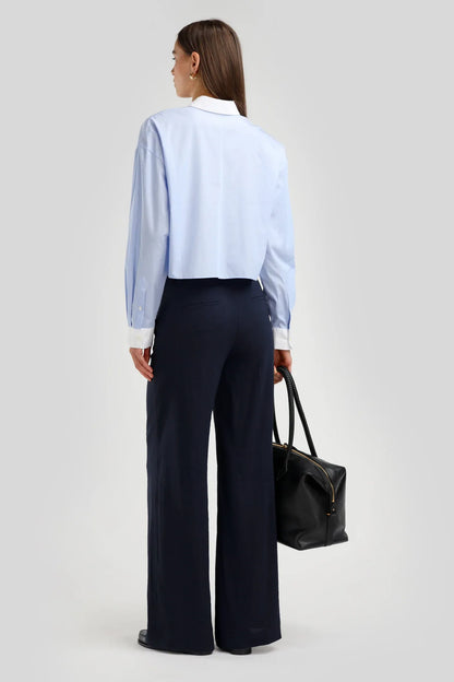 Bluse St.Germain cropped in Blue/White