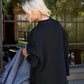 Sweat Shirt Effie Capelet in Black