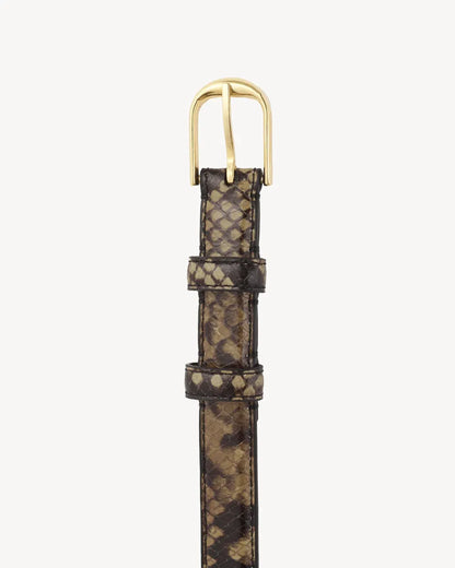 Gürtel Jane in Brown Snakeskin w/ Antique Gold
