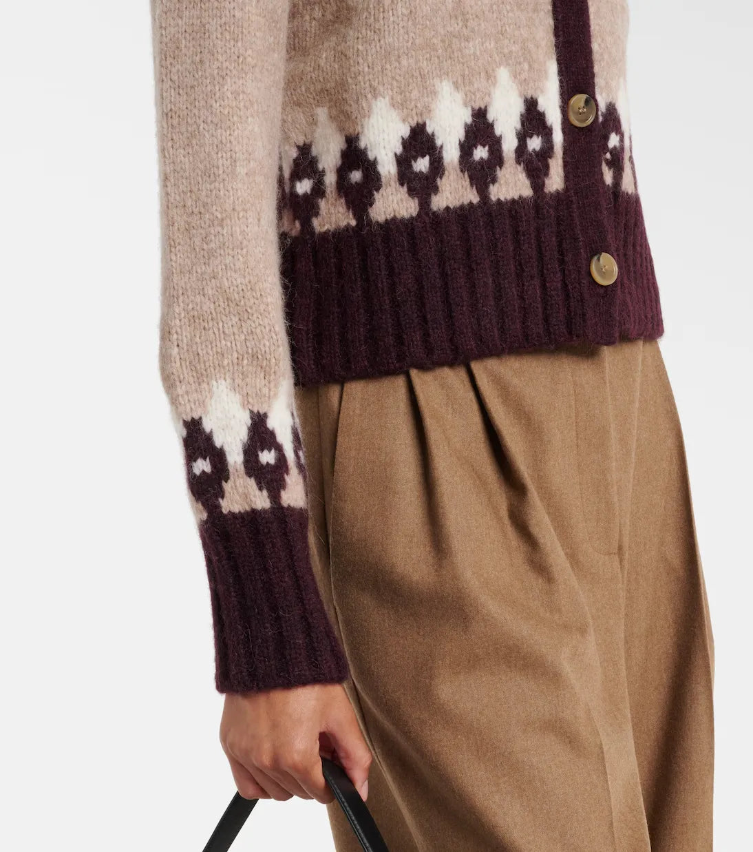 Cardigan Christina Fairisle in Raisin Multi