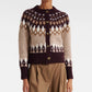Cardigan Christina Fairisle in Raisin Multi