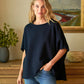 Sweater Capelet Olive in Navy