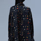Shirt Drop Neck in Floral on Black