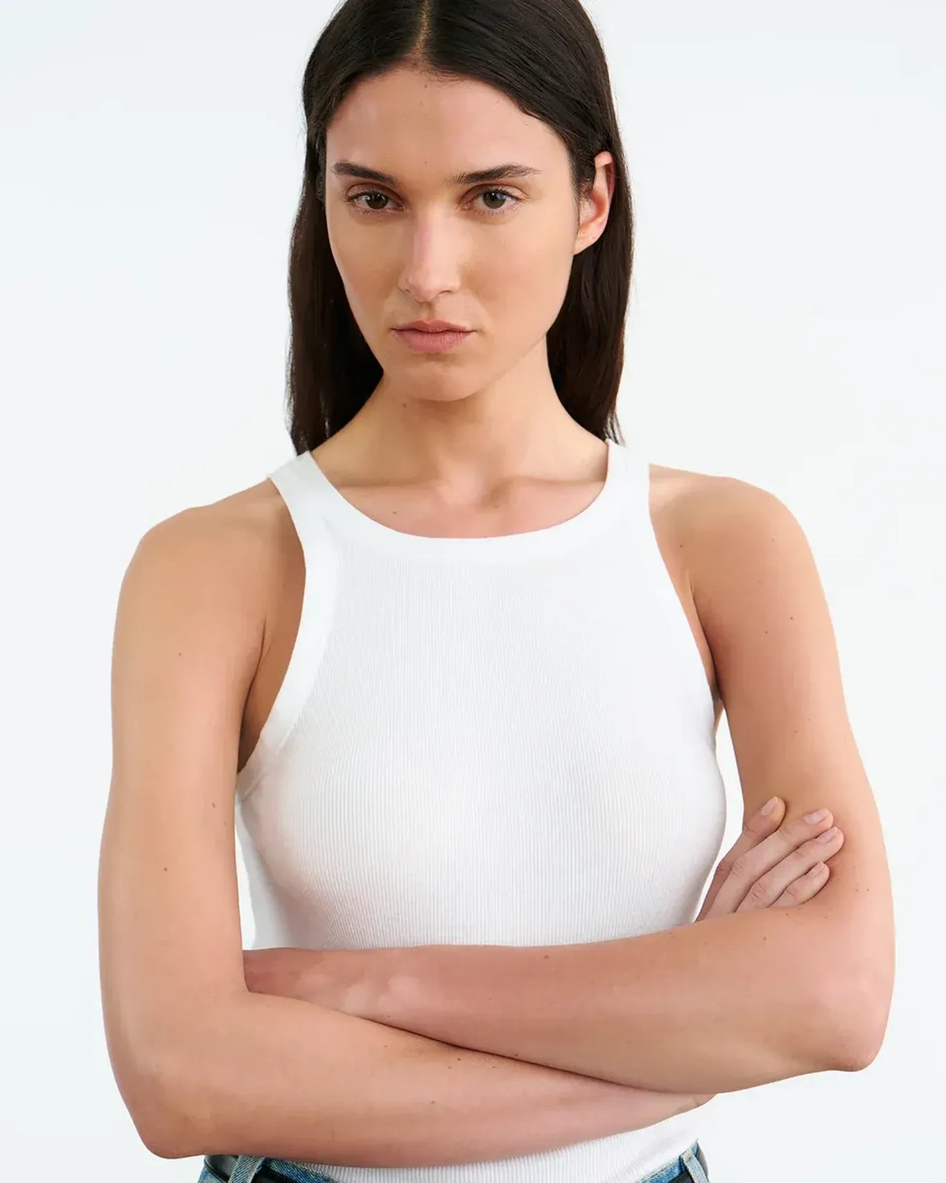 Rib Tank Top Jennifer in White