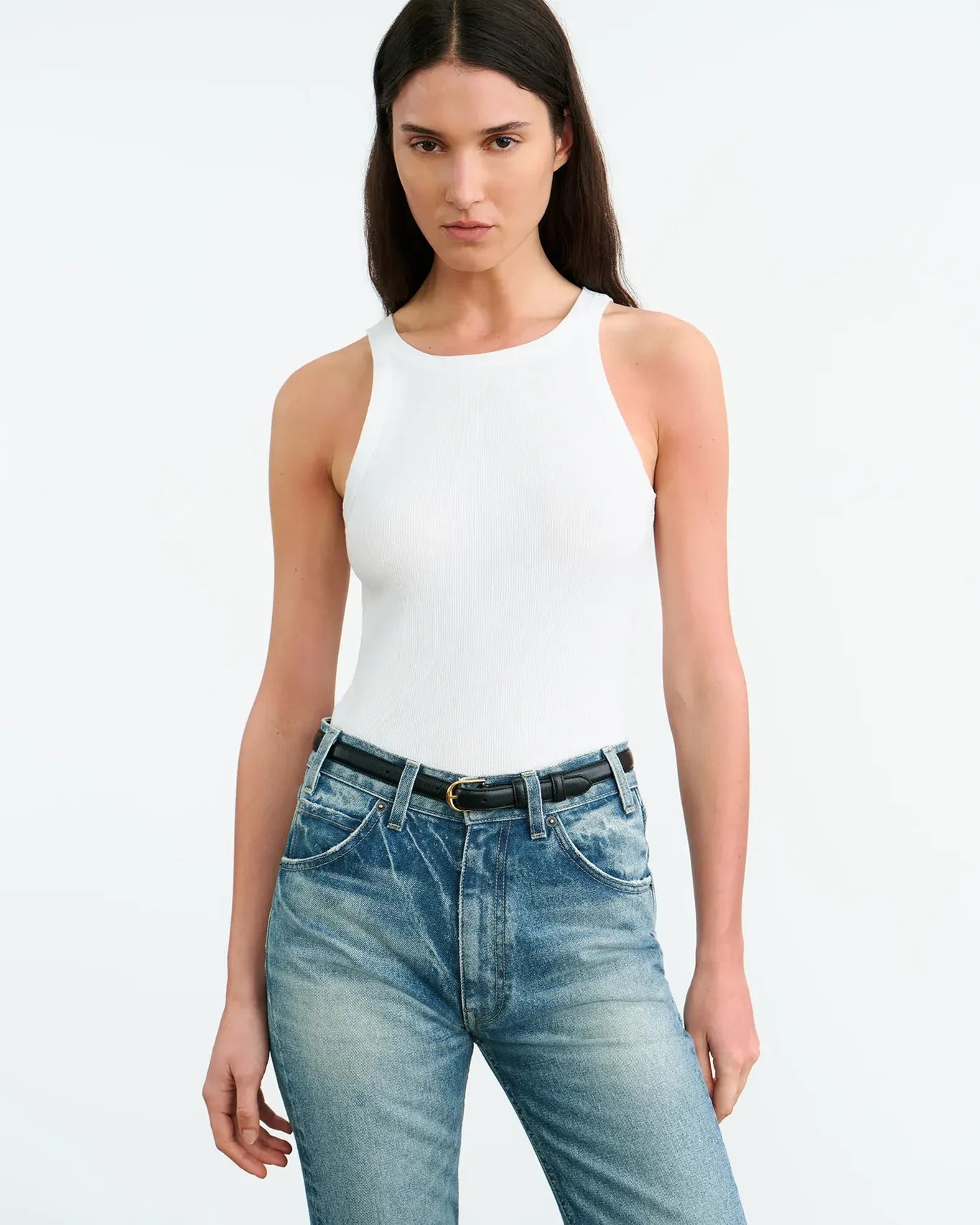Rib Tank Top Jennifer in White