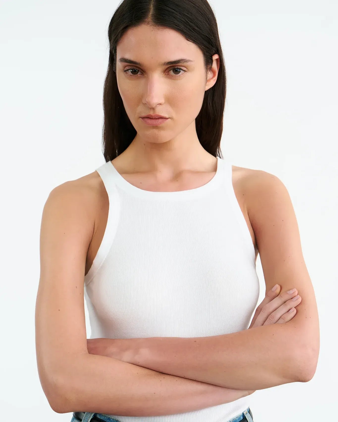 Rib Tank Top Jennifer in White