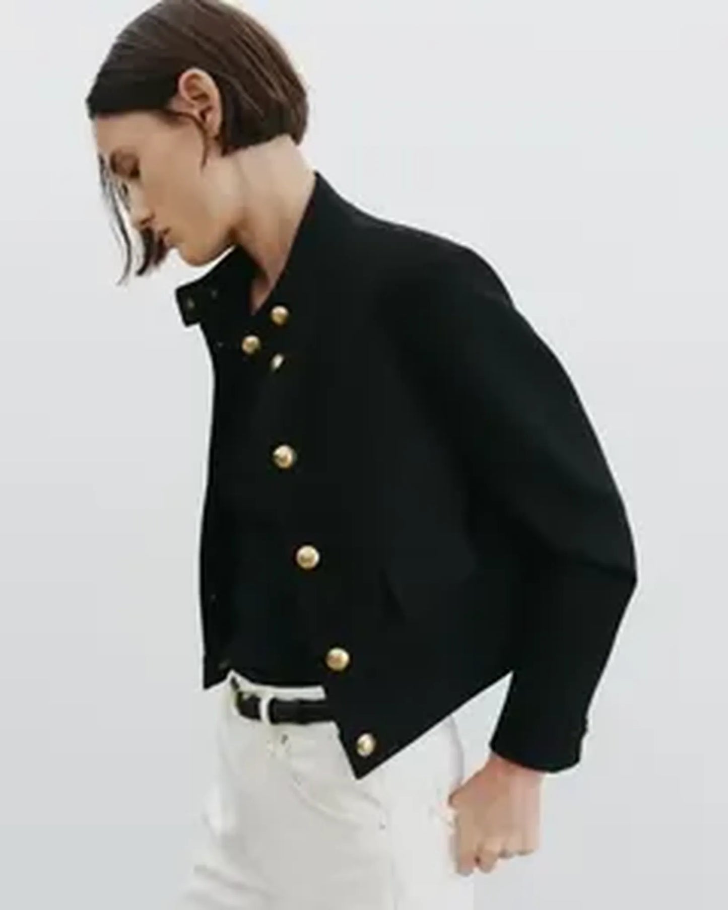 Jacke Hadley Cropped in Black