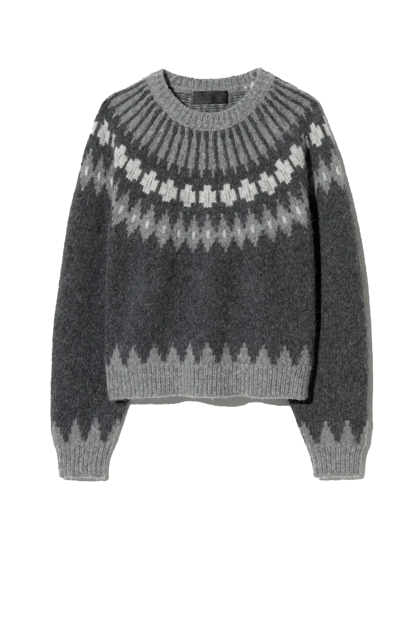 Pullover  Alena Fair Isle in Dark Grey Melange