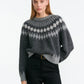 Pullover  Alena Fair Isle in Dark Grey Melange