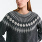 Pullover  Alena Fair Isle in Dark Grey Melange