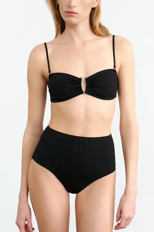 High Waisted Bikini Bottom in Black