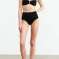High Waisted Bikini Bottom in Black