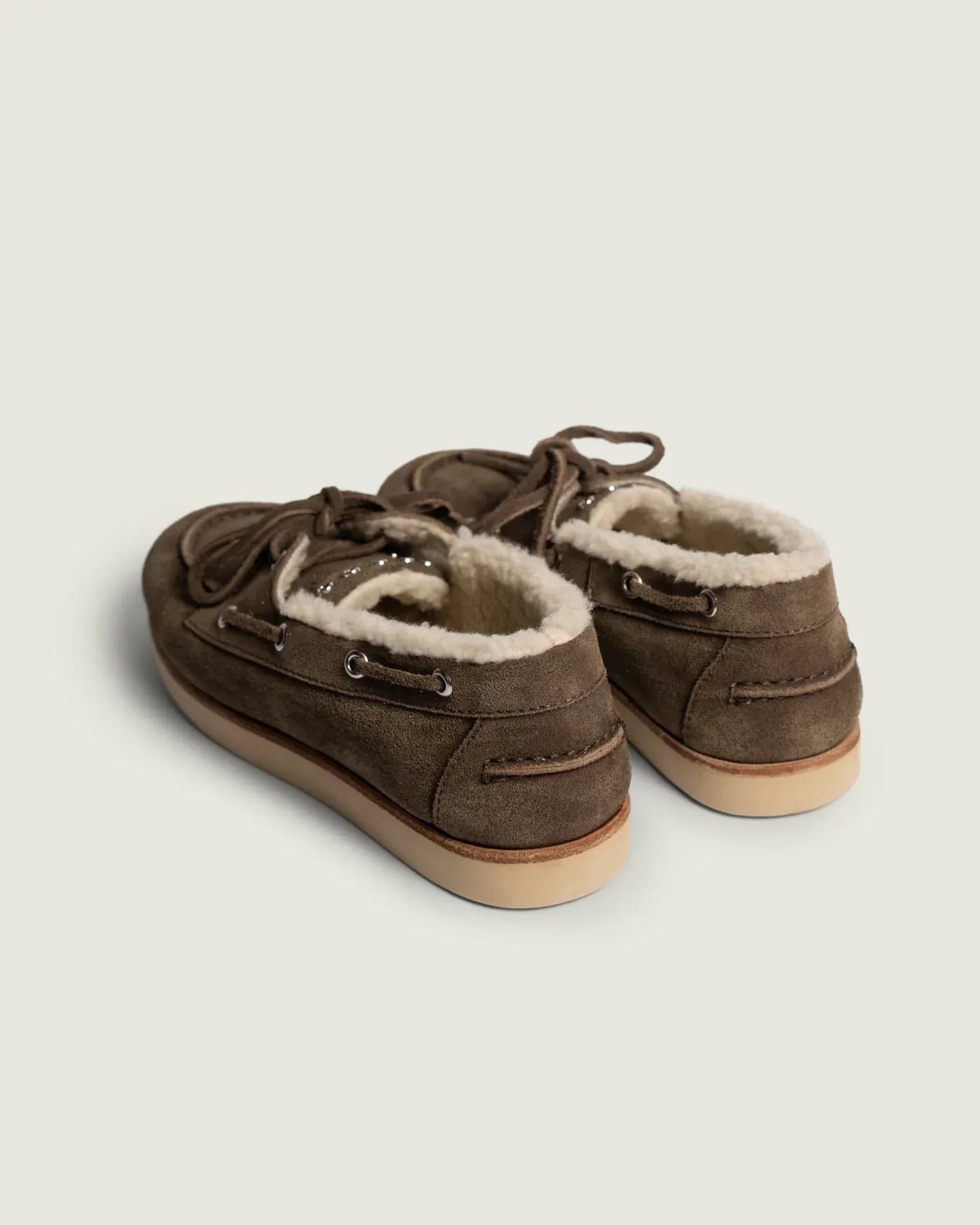Deck Loafer Shearling in Dark Brown