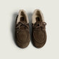 Boat Loafer Brushed Fur Suede in Dark Brown