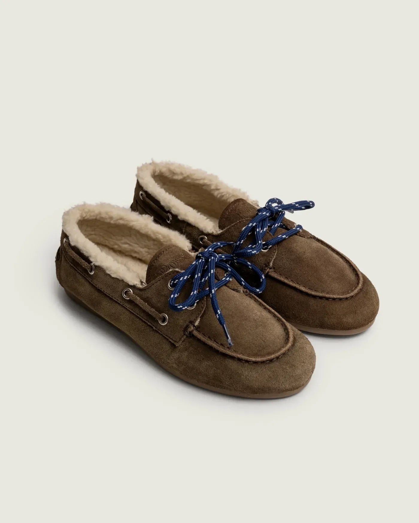 Boat Loafer Brushed Fur Suede in Dark Brown