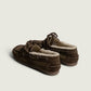 Boat Loafer Brushed Fur Suede in Dark Brown