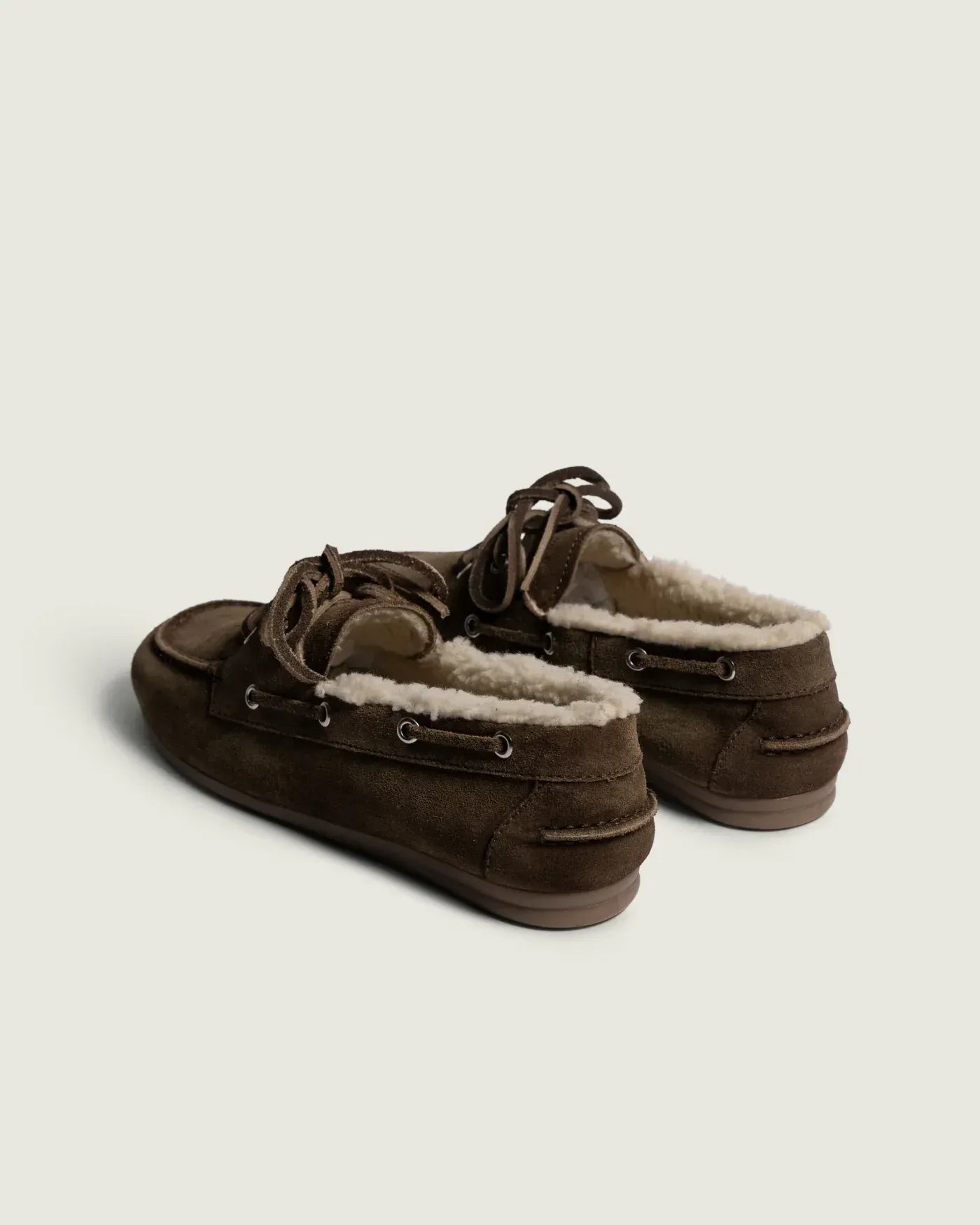 Boat Loafer Brushed Fur Suede in Dark Brown