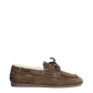 Boat Loafer Brushed Fur Suede in Dark Brown
