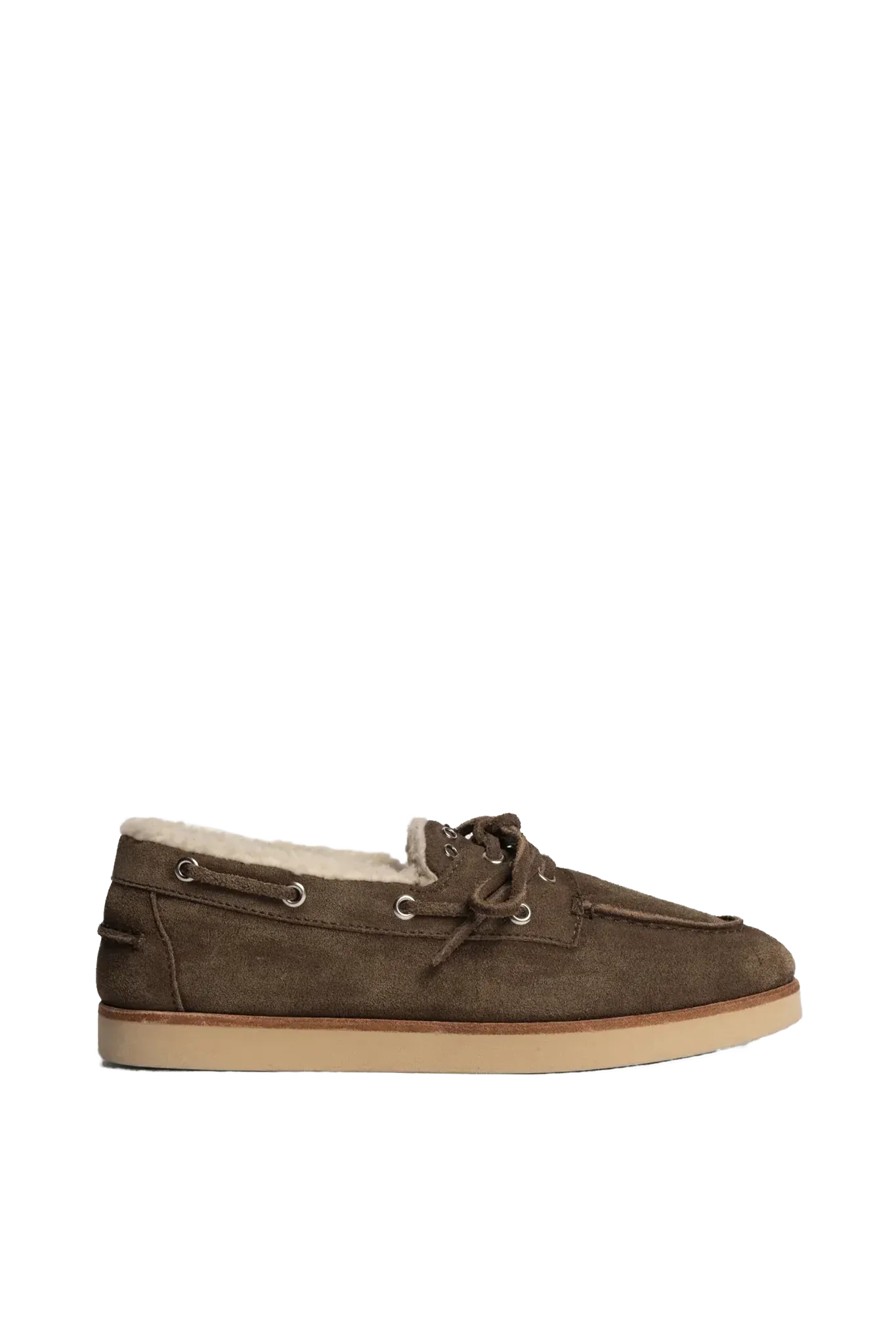 Deck Loafer Shearling in Dark Brown
