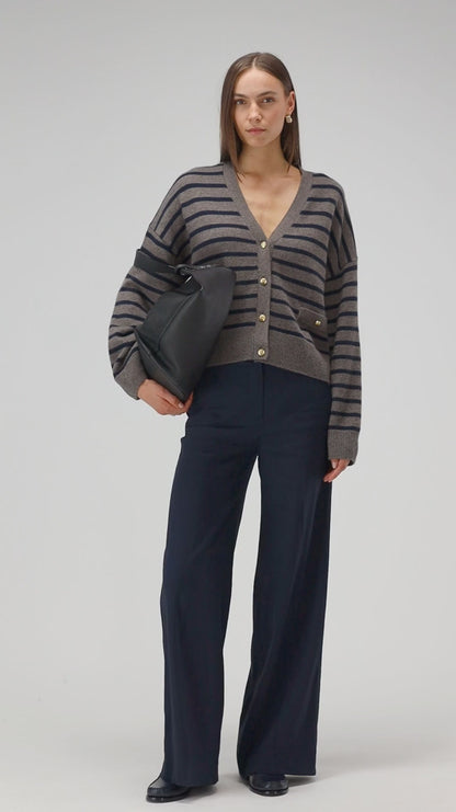 Cardigan Ramatuelle in Nougat-Navy