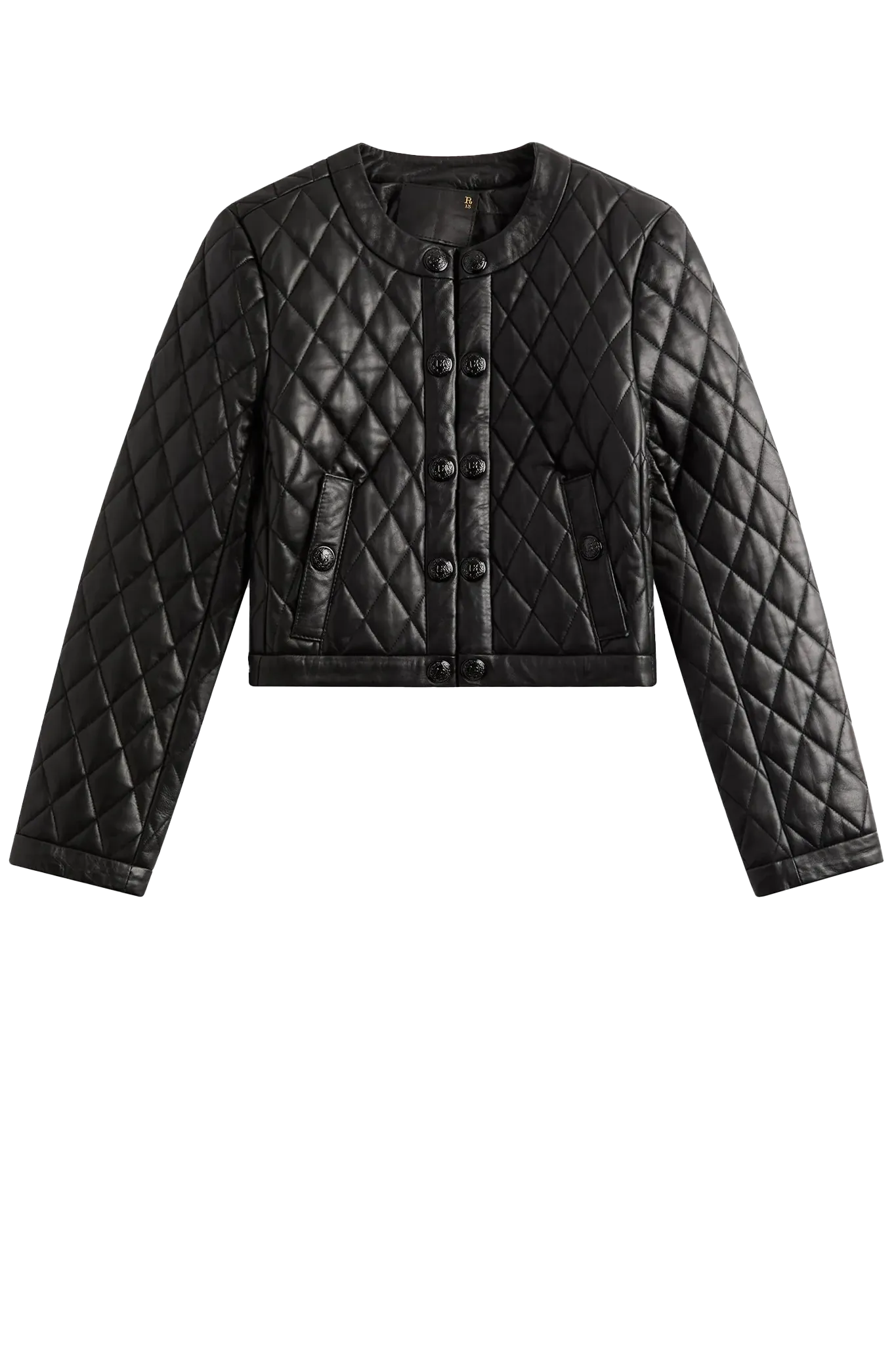 Lederjacke Hook Front in Black