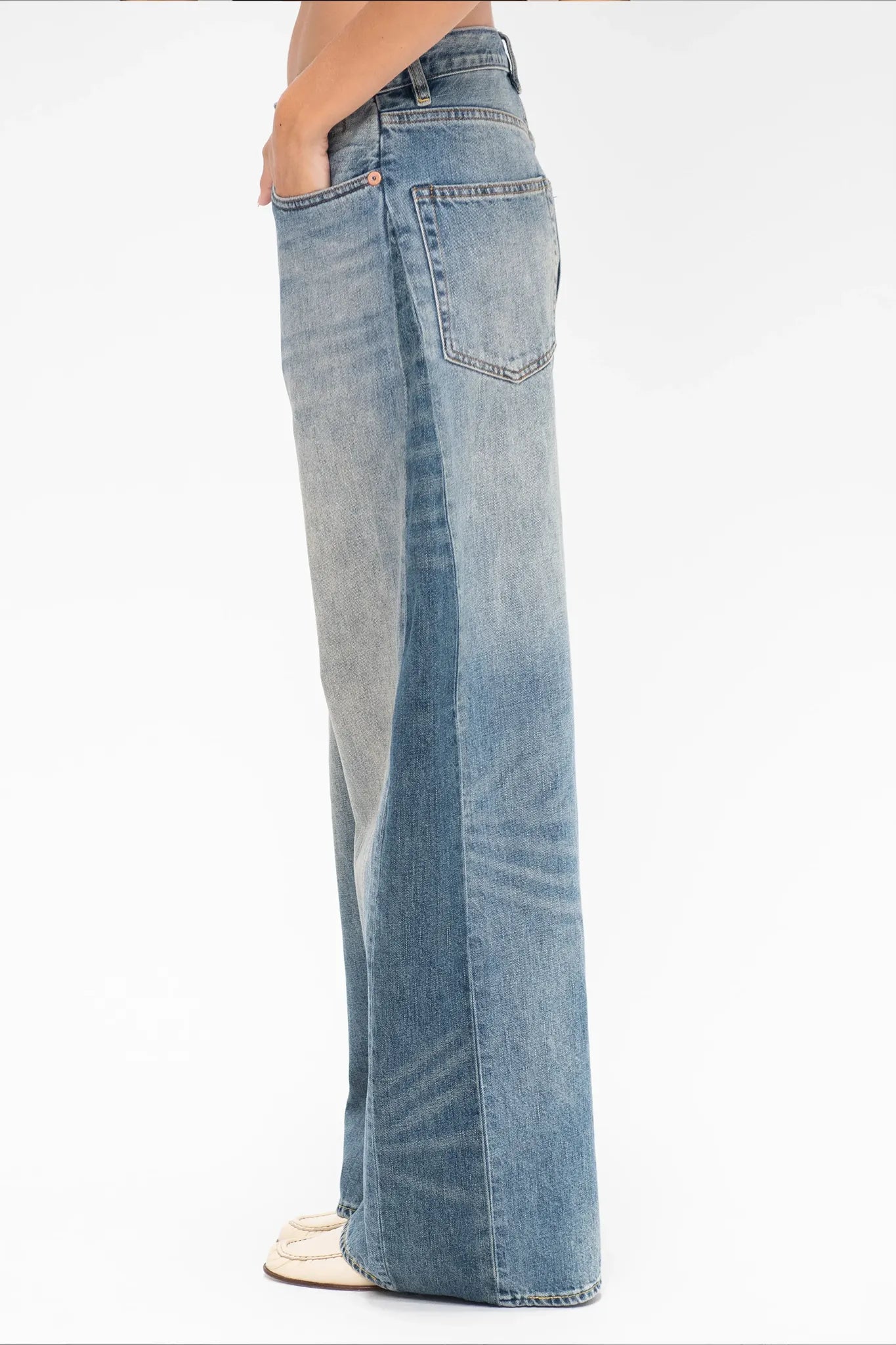 Jeans Loose Insert D'Arcy in Vintage Indigo Colorblock