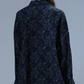 Shirt Shredded Seam Ruffle in Black Lace