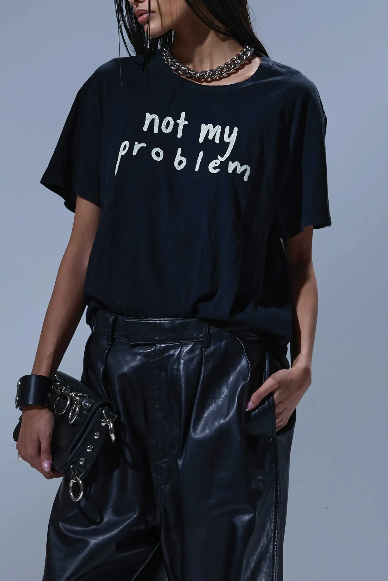 T-Shirt Not My Problem Boy in Black