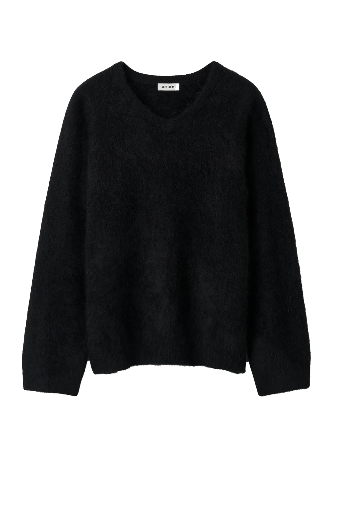 Pullover Brushed V-Neck in Black