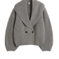 Cardigan Shawl-Lapel in Mid Grey Melange