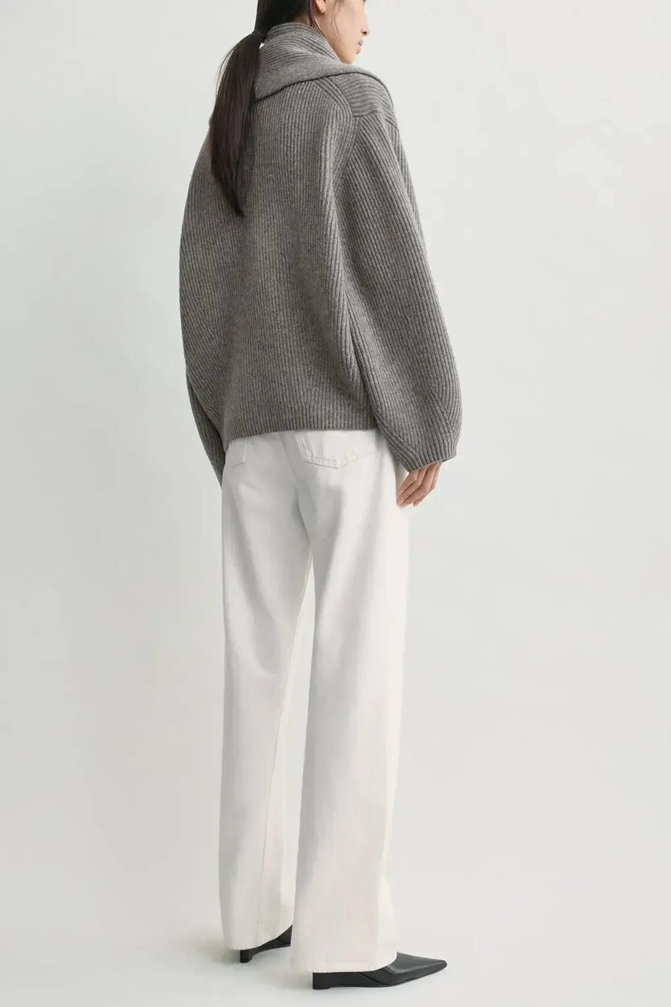 Cardigan Shawl-Lapel in Mid Grey Melange