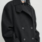 Mantel Broad Peacoat in Black