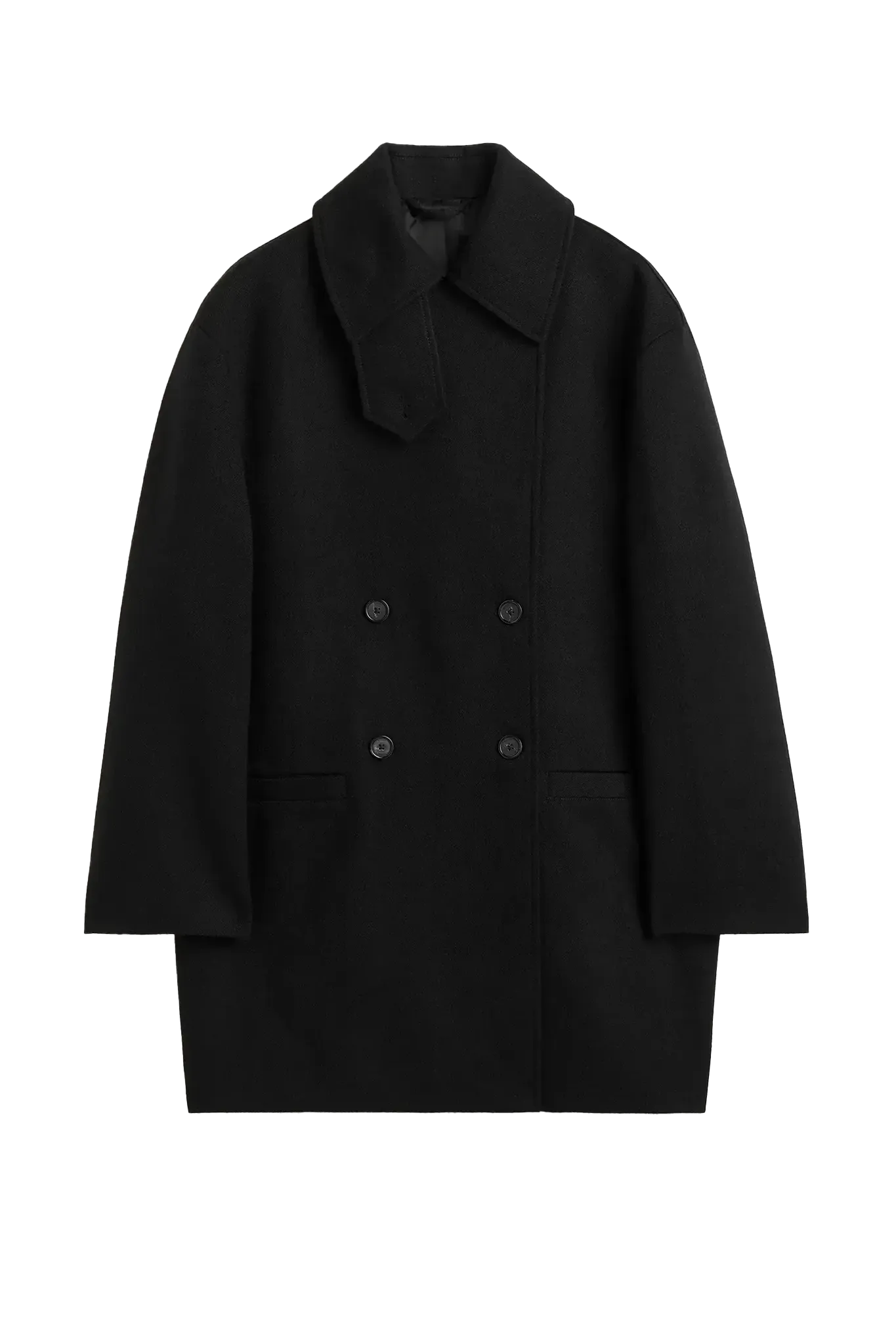 Mantel Broad Peacoat in Black