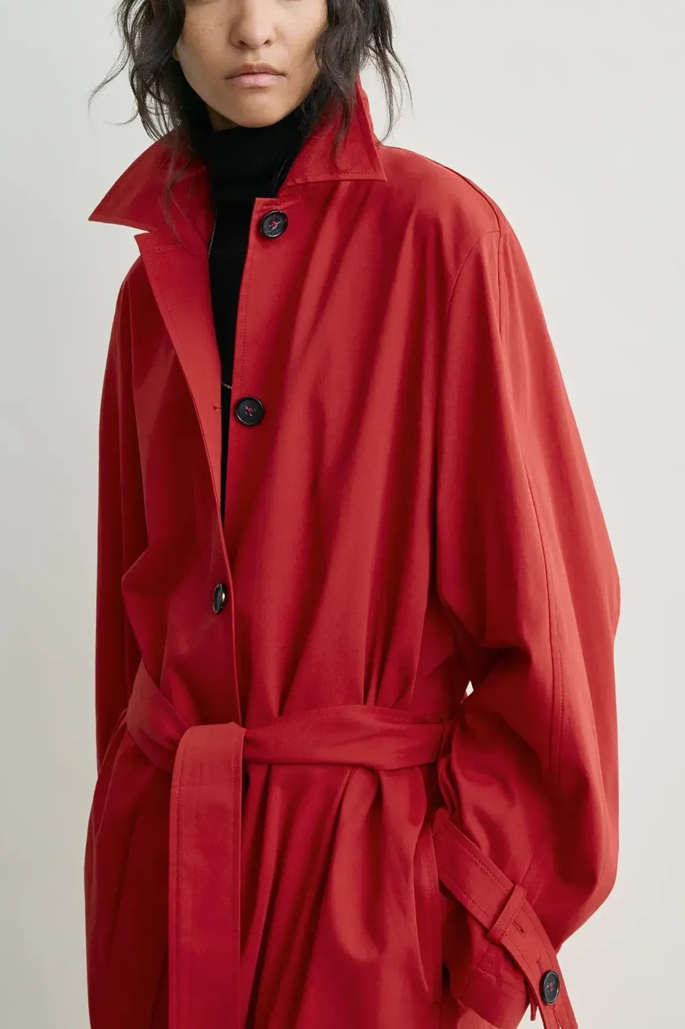 Mantel Light Spring Trench in Poppy