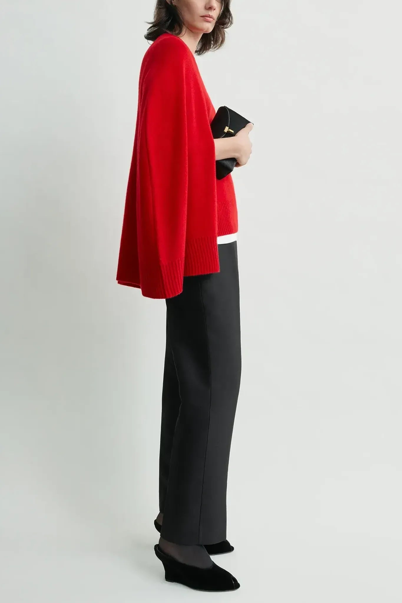 Pullover Crew Cape Knit in Poppy